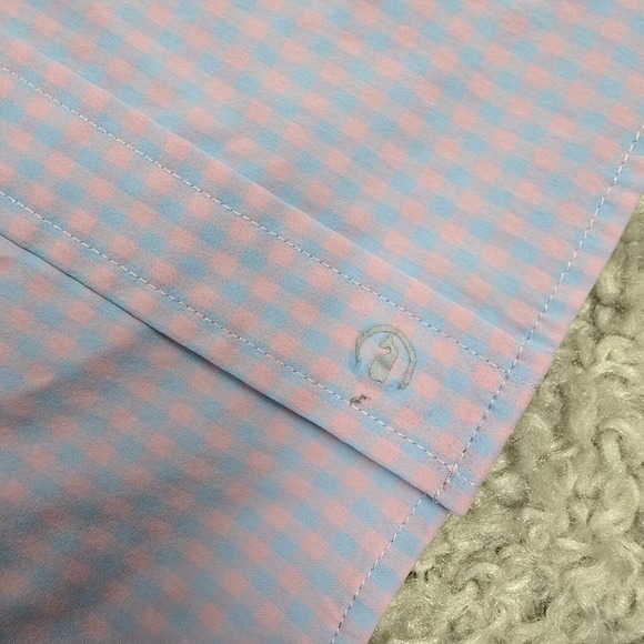 Vineyard Vines Shirt Mens Large Pink‎ Blue Gingham Plaid Performance Classic Fit - Picture 9 of 13